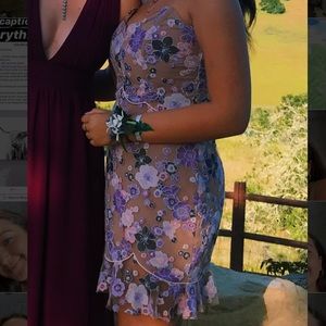 Strapless floral For Love And Lemons mini dress